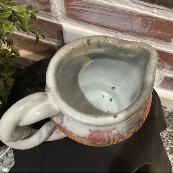 Vintage Stunning Hand Crafted High End Ceramic Pitcher - Fossil Leaf Designed - Picture 5 of 11